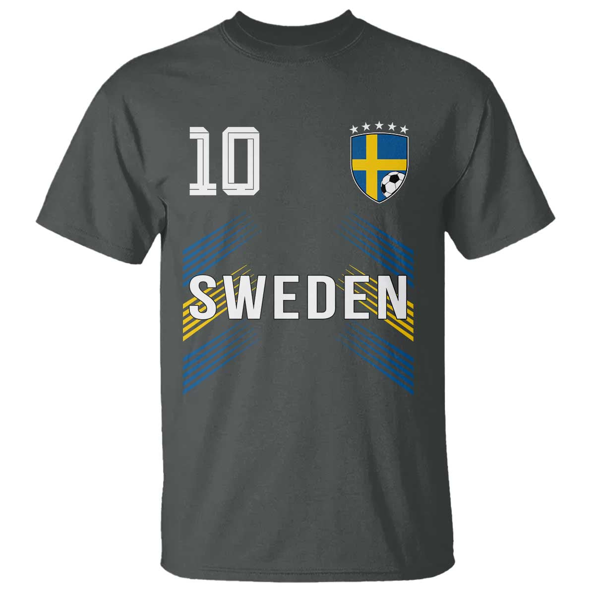Sweden Soccer Sports Graphic Number 10 Jersey Style T Shirt Proud Swedish Football Fans Game Day Pride