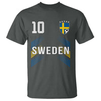Sweden Soccer Sports Graphic Number 10 Jersey Style T Shirt Proud Swedish Football Fans Game Day Pride