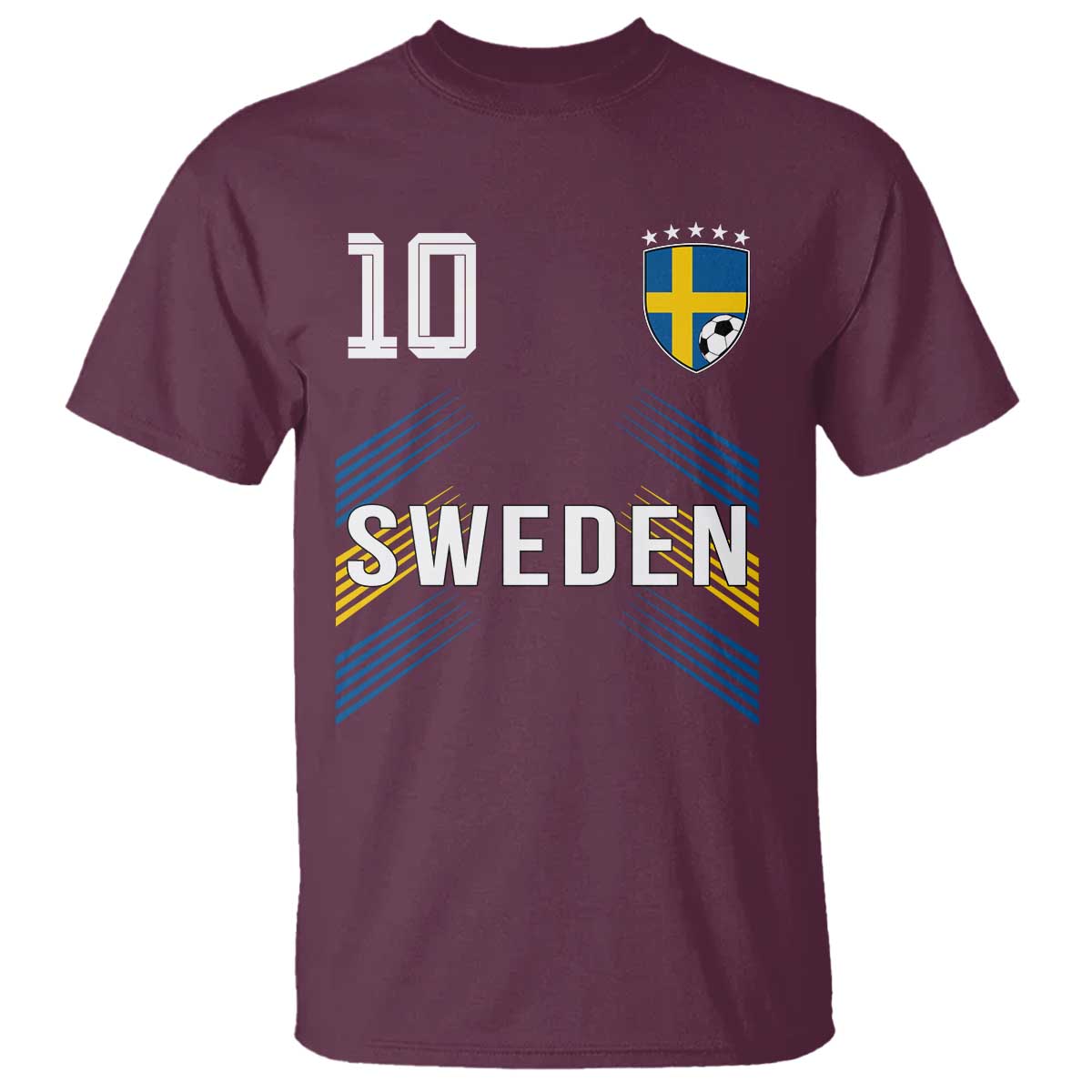 Sweden Soccer Sports Graphic Number 10 Jersey Style T Shirt Proud Swedish Football Fans Game Day Pride