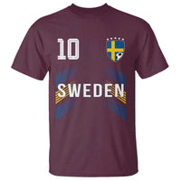 Sweden Soccer Sports Graphic Number 10 Jersey Style T Shirt Proud Swedish Football Fans Game Day Pride