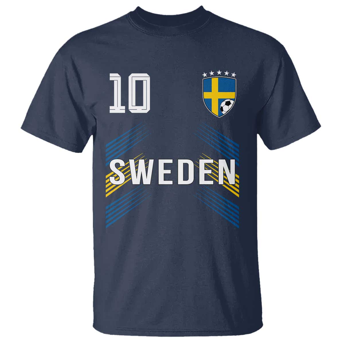 Sweden Soccer Sports Graphic Number 10 Jersey Style T Shirt Proud Swedish Football Fans Game Day Pride