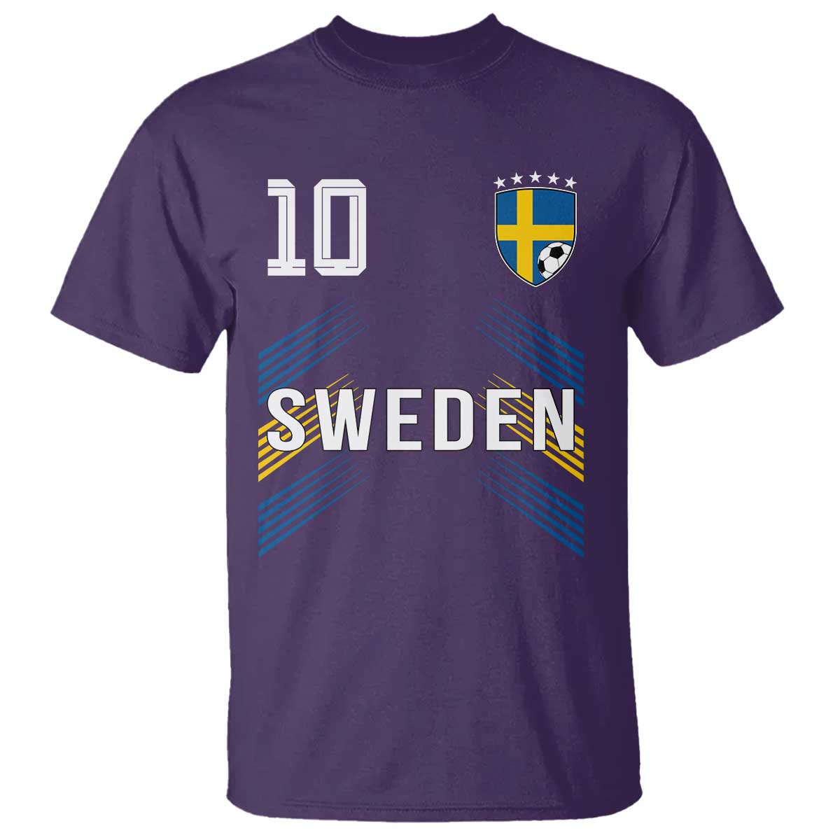 Sweden Soccer Sports Graphic Number 10 Jersey Style T Shirt Proud Swedish Football Fans Game Day Pride