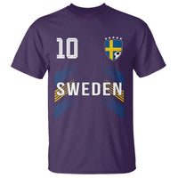 Sweden Soccer Sports Graphic Number 10 Jersey Style T Shirt Proud Swedish Football Fans Game Day Pride