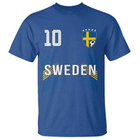 Sweden Soccer Sports Graphic Number 10 Jersey Style T Shirt Proud Swedish Football Fans Game Day Pride