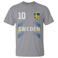 Sweden Soccer Sports Graphic Number 10 Jersey Style T Shirt Proud Swedish Football Fans Game Day Pride