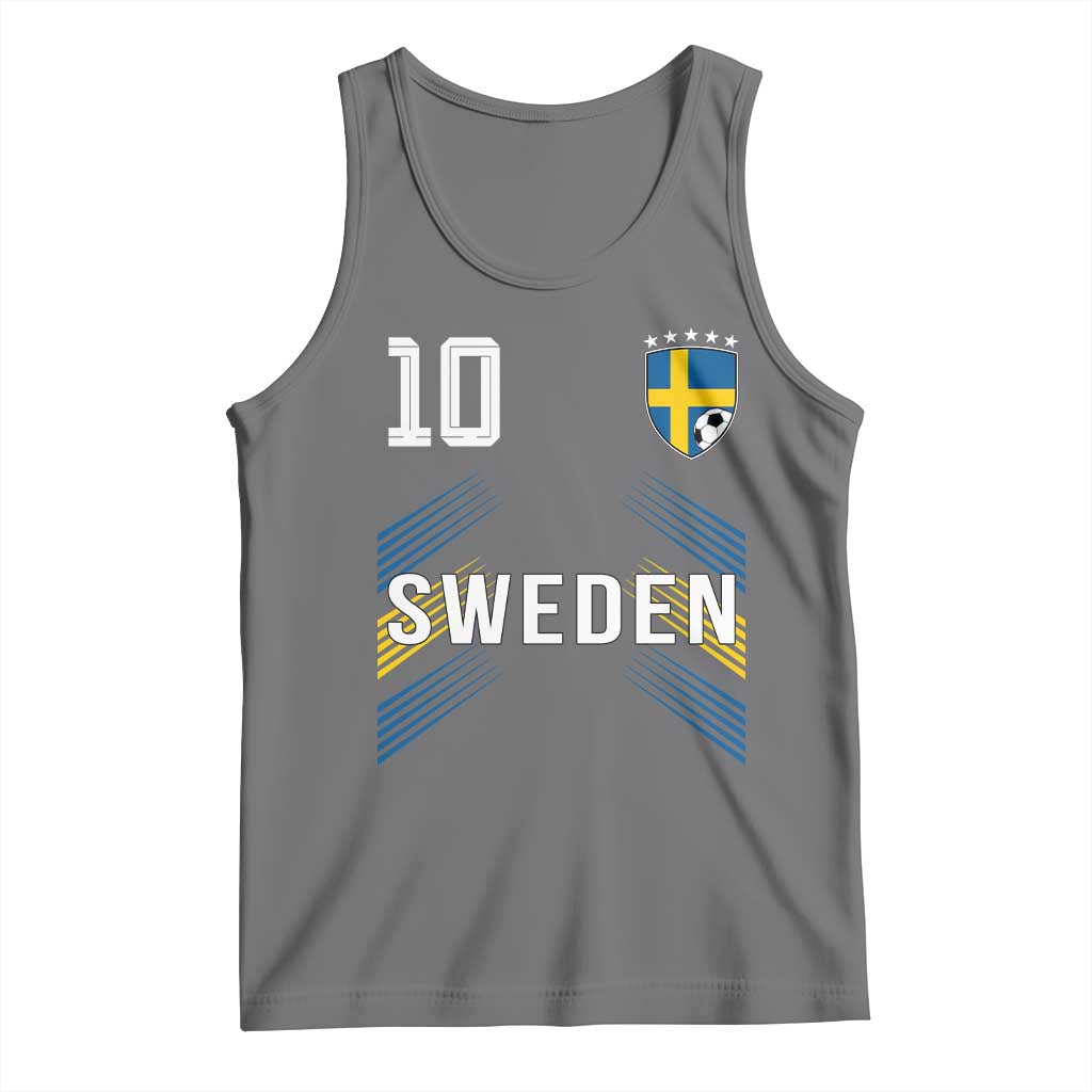 Sweden Soccer Sports Graphic Number 10 Jersey Style Tank Top Proud Swedish Football Fans Game Day Pride