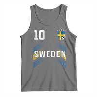 Sweden Soccer Sports Graphic Number 10 Jersey Style Tank Top Proud Swedish Football Fans Game Day Pride