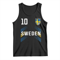 Sweden Soccer Sports Graphic Number 10 Jersey Style Tank Top Proud Swedish Football Fans Game Day Pride