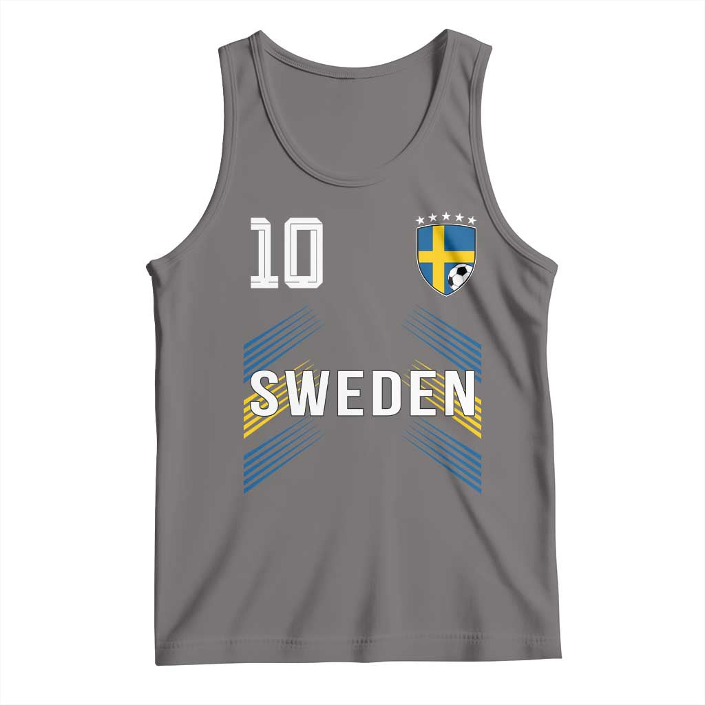Sweden Soccer Sports Graphic Number 10 Jersey Style Tank Top Proud Swedish Football Fans Game Day Pride