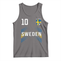 Sweden Soccer Sports Graphic Number 10 Jersey Style Tank Top Proud Swedish Football Fans Game Day Pride