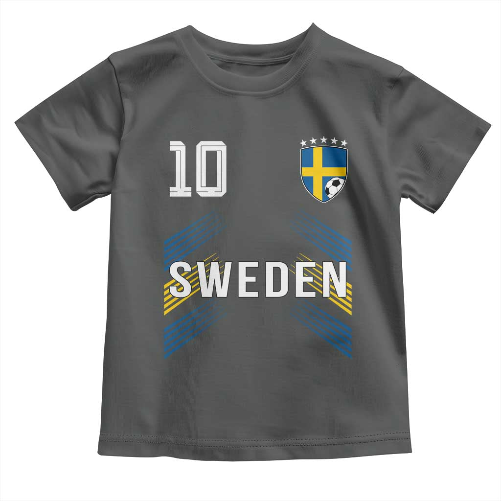 Sweden Soccer Sports Graphic Number 10 Jersey Style Toddler T Shirt Proud Swedish Football Fans Game Day Pride