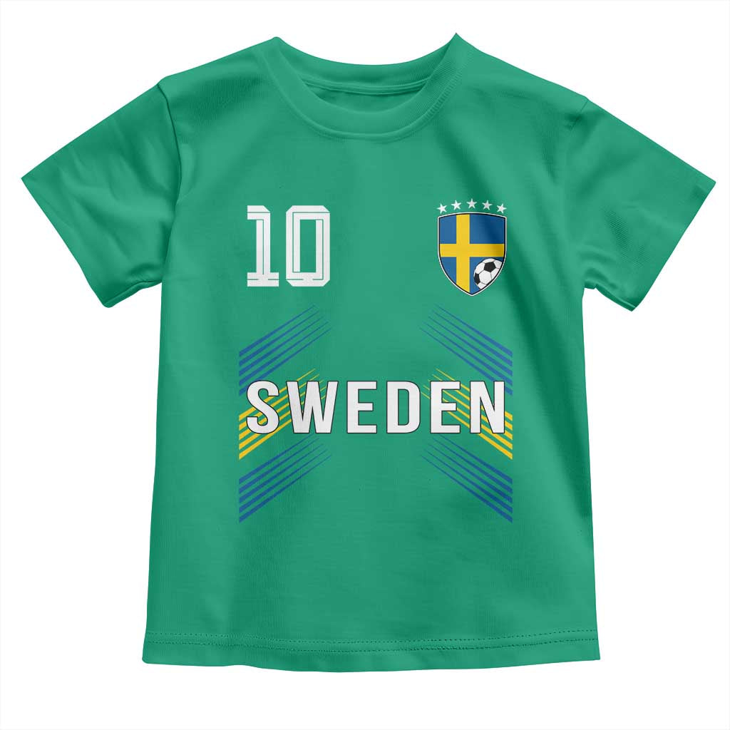 Sweden Soccer Sports Graphic Number 10 Jersey Style Toddler T Shirt Proud Swedish Football Fans Game Day Pride