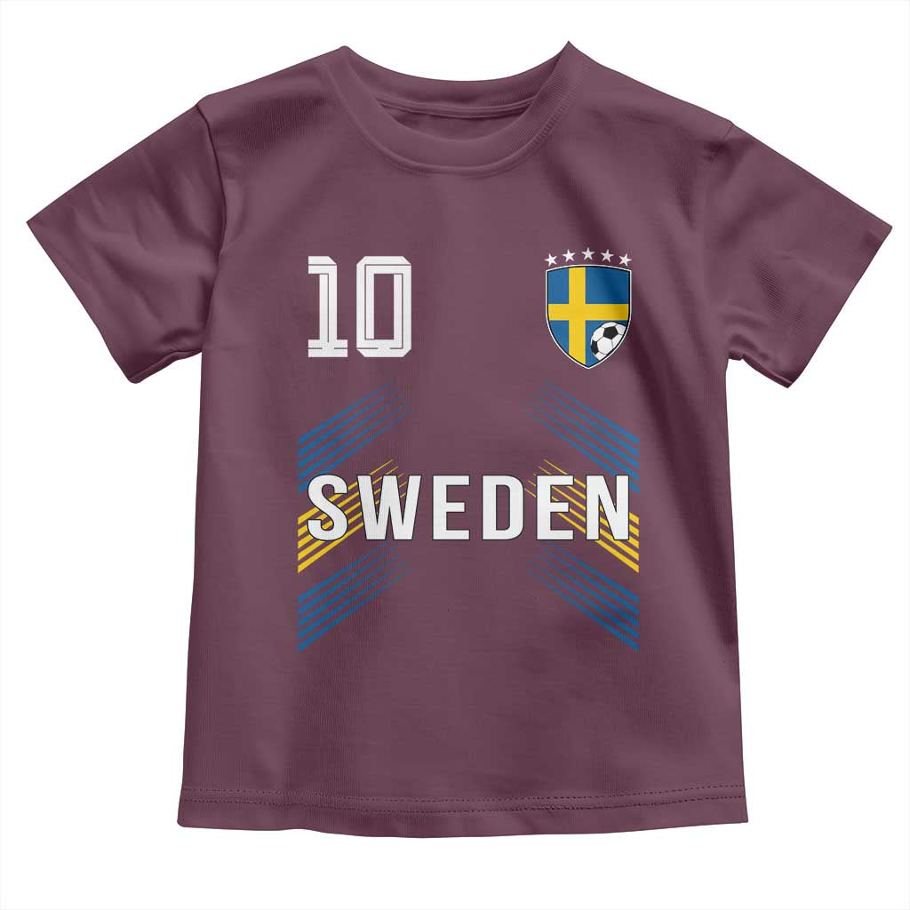 Sweden Soccer Sports Graphic Number 10 Jersey Style Toddler T Shirt Proud Swedish Football Fans Game Day Pride