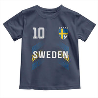 Sweden Soccer Sports Graphic Number 10 Jersey Style Toddler T Shirt Proud Swedish Football Fans Game Day Pride