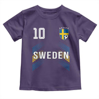 Sweden Soccer Sports Graphic Number 10 Jersey Style Toddler T Shirt Proud Swedish Football Fans Game Day Pride