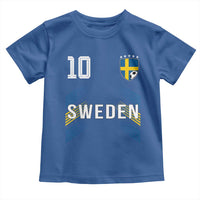Sweden Soccer Sports Graphic Number 10 Jersey Style Toddler T Shirt Proud Swedish Football Fans Game Day Pride