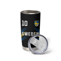 Sweden Soccer Sports Graphic Number 10 Jersey Style Tumbler Cup Proud Swedish Football Fans Game Day Pride