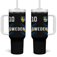 Sweden Soccer Sports Graphic Number 10 Jersey Style Tumbler With Handle Proud Swedish Football Fans Game Day Pride