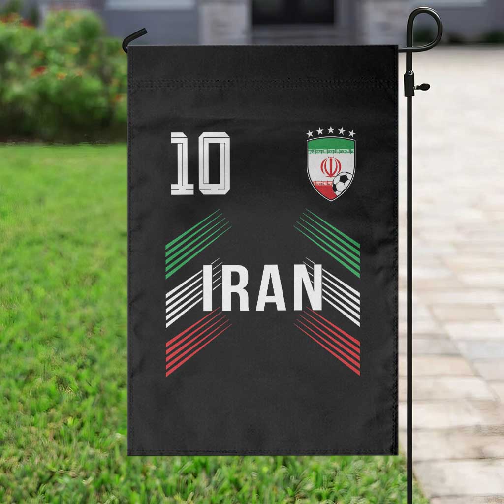 Iran Soccer Sports Graphic Number 10 Jersey Style Garden Flag Proud Iranian Football Fans Game Day Pride