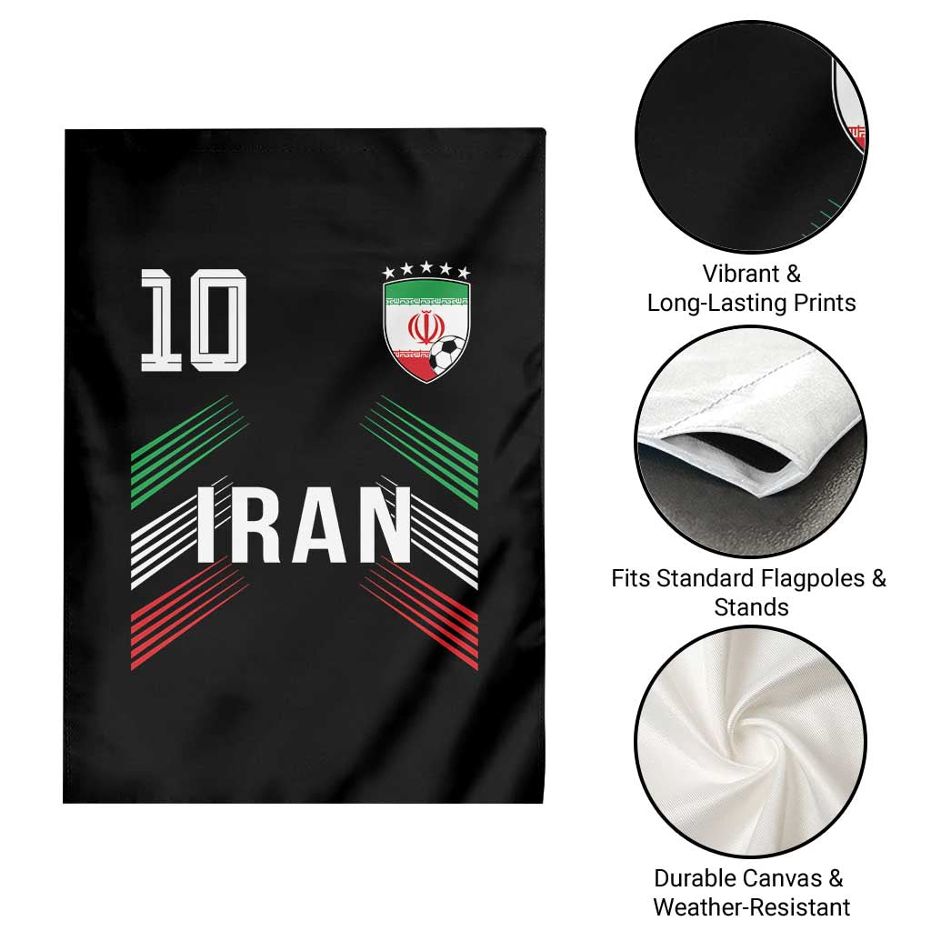 Iran Soccer Sports Graphic Number 10 Jersey Style Garden Flag Proud Iranian Football Fans Game Day Pride