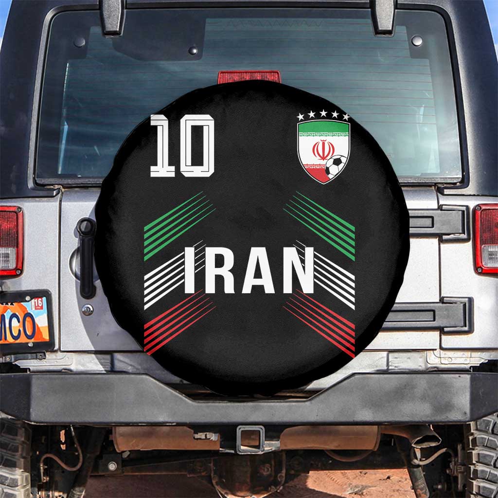 Iran Soccer Sports Graphic Number 10 Jersey Style Spare Tire Cover Proud Iranian Football Fans Game Day Pride