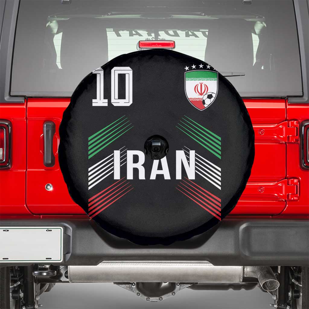 Iran Soccer Sports Graphic Number 10 Jersey Style Spare Tire Cover Proud Iranian Football Fans Game Day Pride