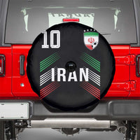 Iran Soccer Sports Graphic Number 10 Jersey Style Spare Tire Cover Proud Iranian Football Fans Game Day Pride