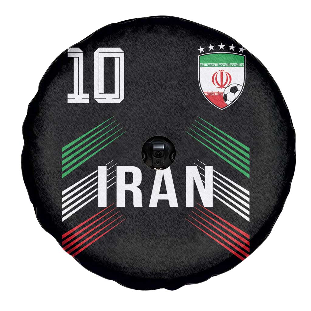 Iran Soccer Sports Graphic Number 10 Jersey Style Spare Tire Cover Proud Iranian Football Fans Game Day Pride
