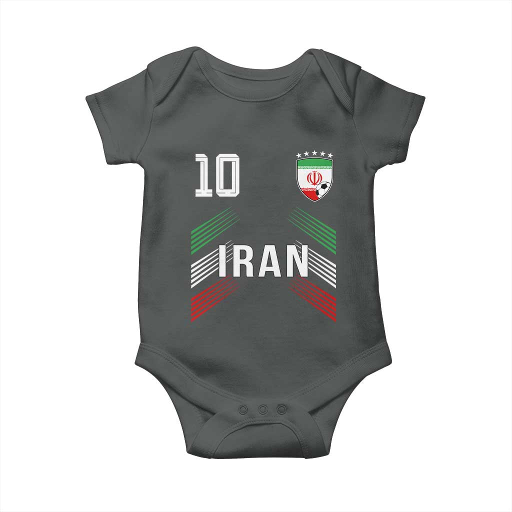 Iran Soccer Sports Graphic Number 10 Jersey Style Baby Onesie Proud Iranian Football Fans Game Day Pride