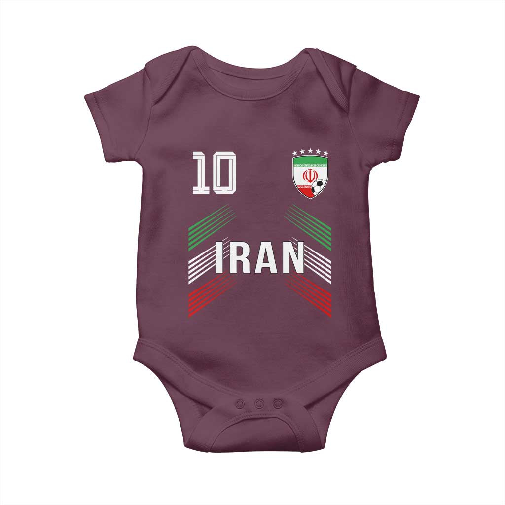 Iran Soccer Sports Graphic Number 10 Jersey Style Baby Onesie Proud Iranian Football Fans Game Day Pride