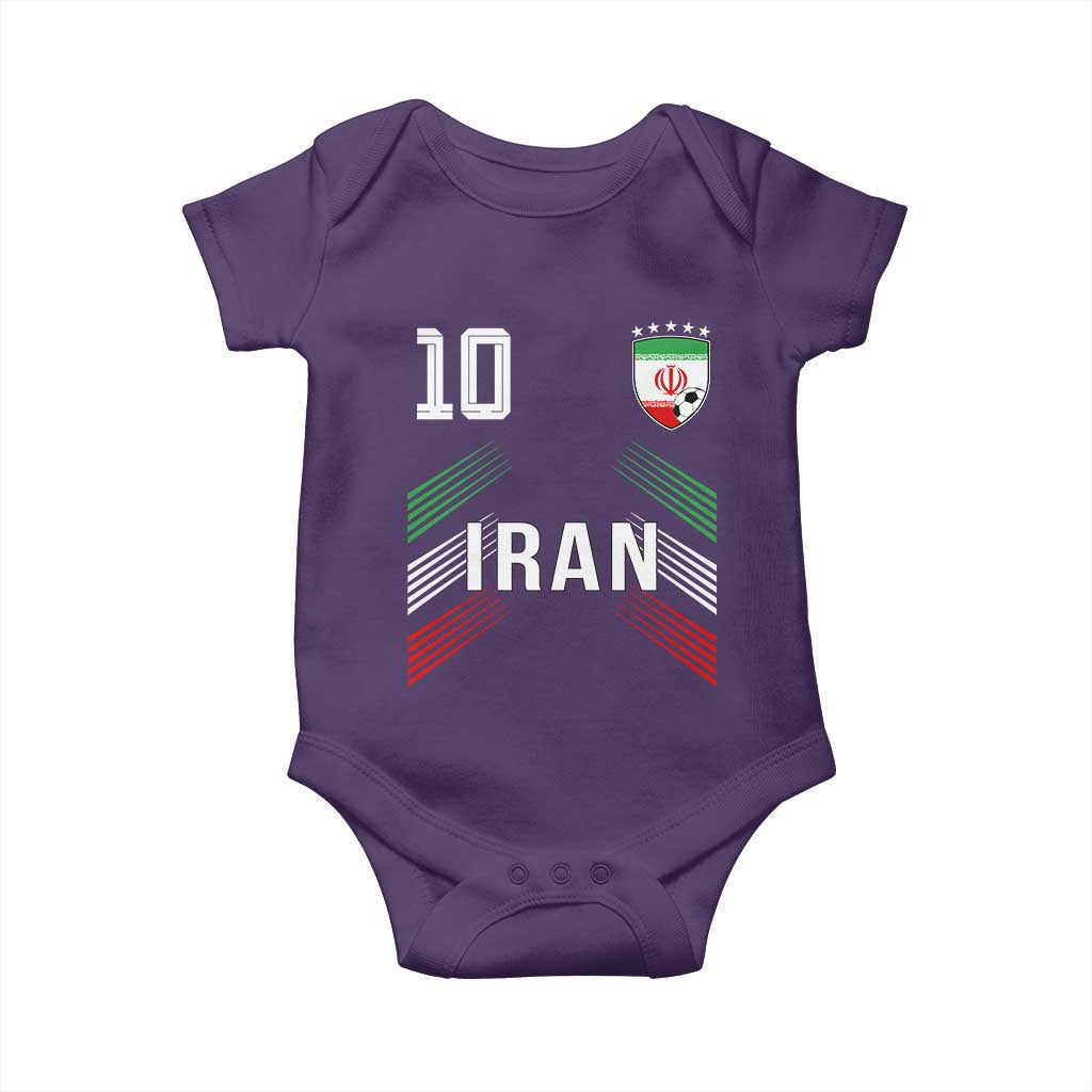 Iran Soccer Sports Graphic Number 10 Jersey Style Baby Onesie Proud Iranian Football Fans Game Day Pride