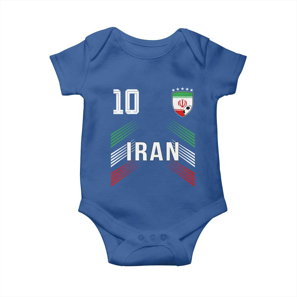 Iran Soccer Sports Graphic Number 10 Jersey Style Baby Onesie Proud Iranian Football Fans Game Day Pride