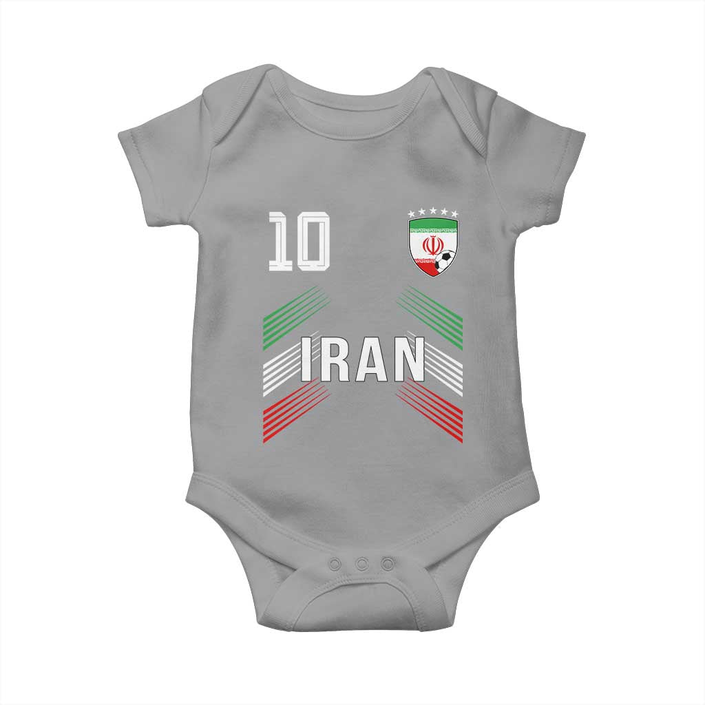 Iran Soccer Sports Graphic Number 10 Jersey Style Baby Onesie Proud Iranian Football Fans Game Day Pride