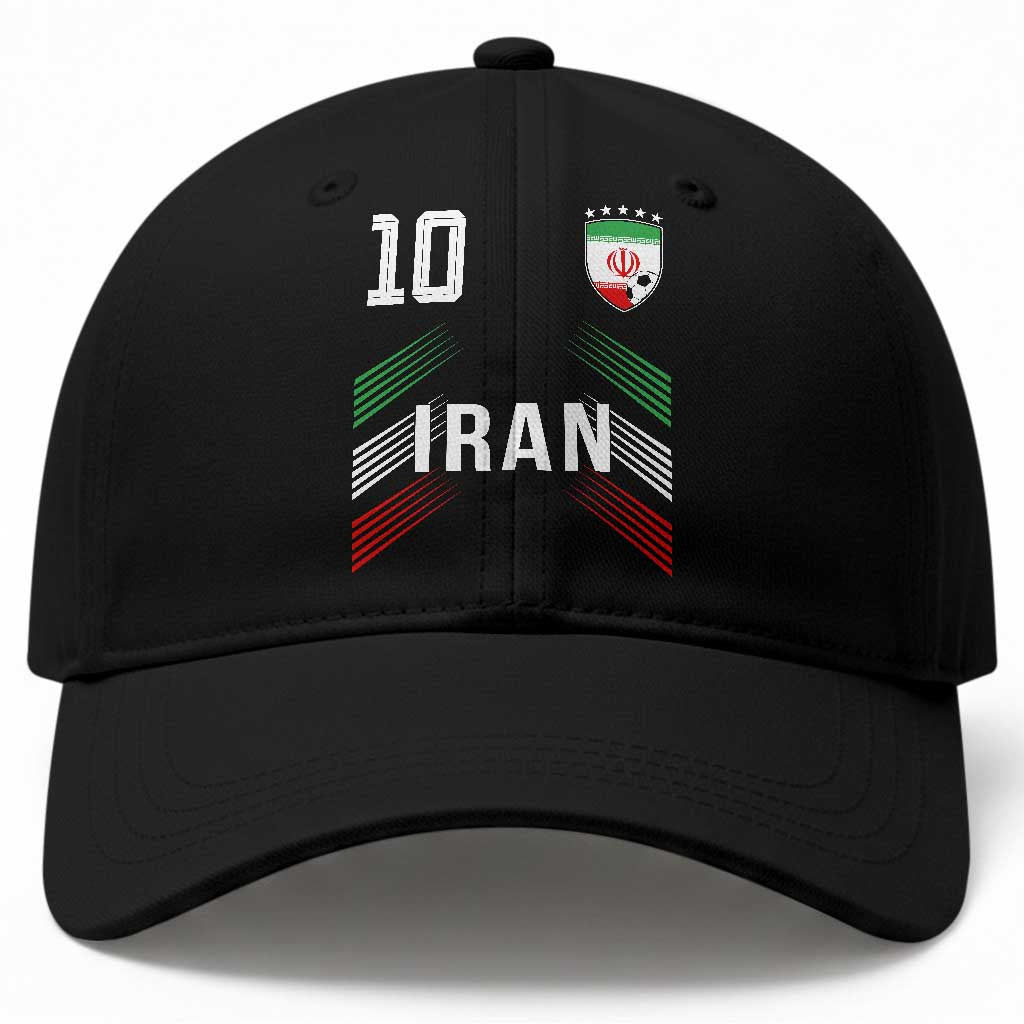 Iran Soccer Sports Graphic Number 10 Jersey Style Baseball Cap Proud Iranian Football Fans Game Day Pride