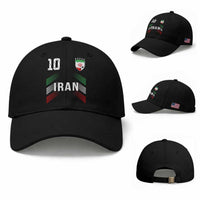 Iran Soccer Sports Graphic Number 10 Jersey Style Baseball Cap Proud Iranian Football Fans Game Day Pride
