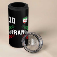 Iran Soccer Sports Graphic Number 10 Jersey Style 4 in 1 Can Cooler Tumbler Proud Iranian Football Fans Game Day Pride