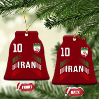 Iran Soccer Sports Graphic Number 10 Jersey Style Ceramic Ornament Proud Iranian Football Fans Game Day Pride