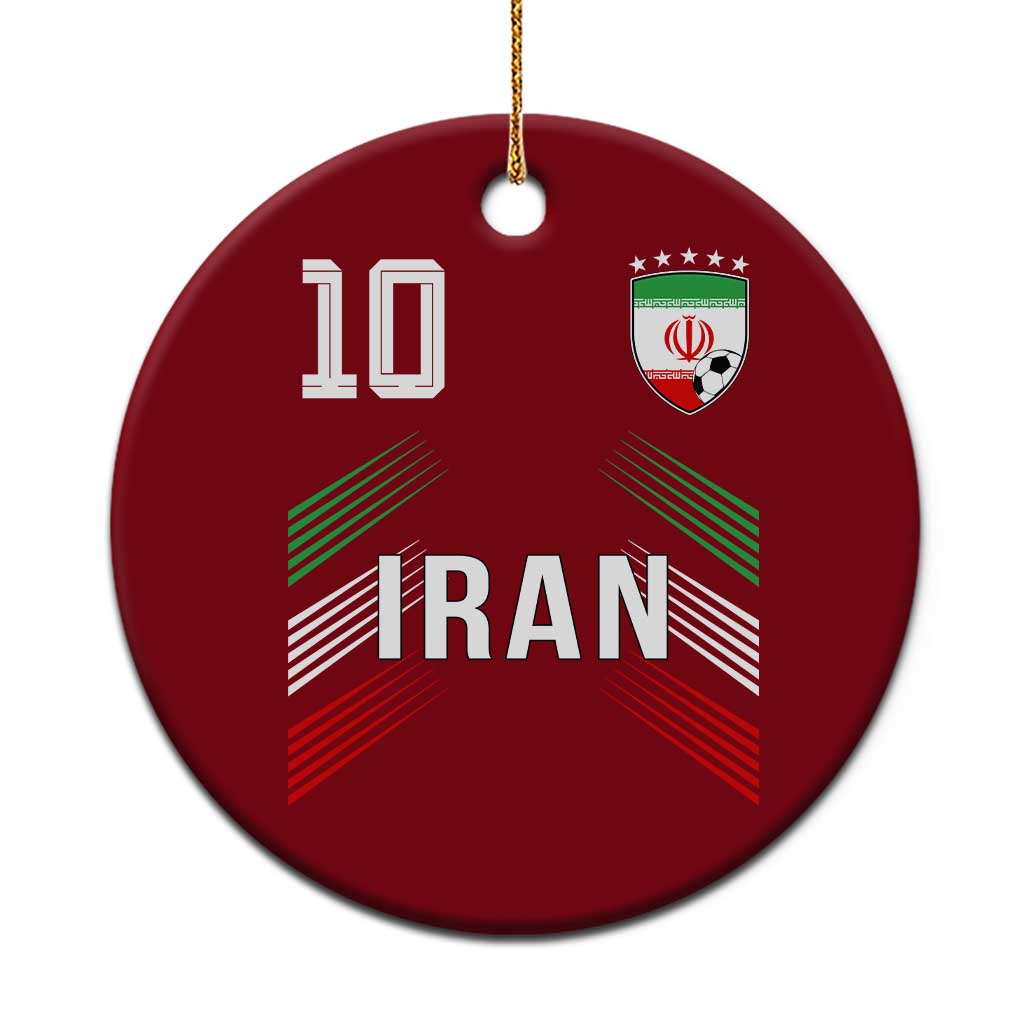 Iran Soccer Sports Graphic Number 10 Jersey Style Ceramic Ornament Proud Iranian Football Fans Game Day Pride