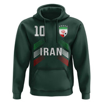 Iran Soccer Sports Graphic Number 10 Jersey Style Hoodie Proud Iranian Football Fans Game Day Pride