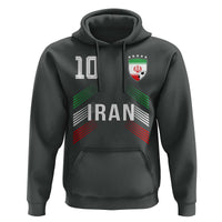 Iran Soccer Sports Graphic Number 10 Jersey Style Hoodie Proud Iranian Football Fans Game Day Pride