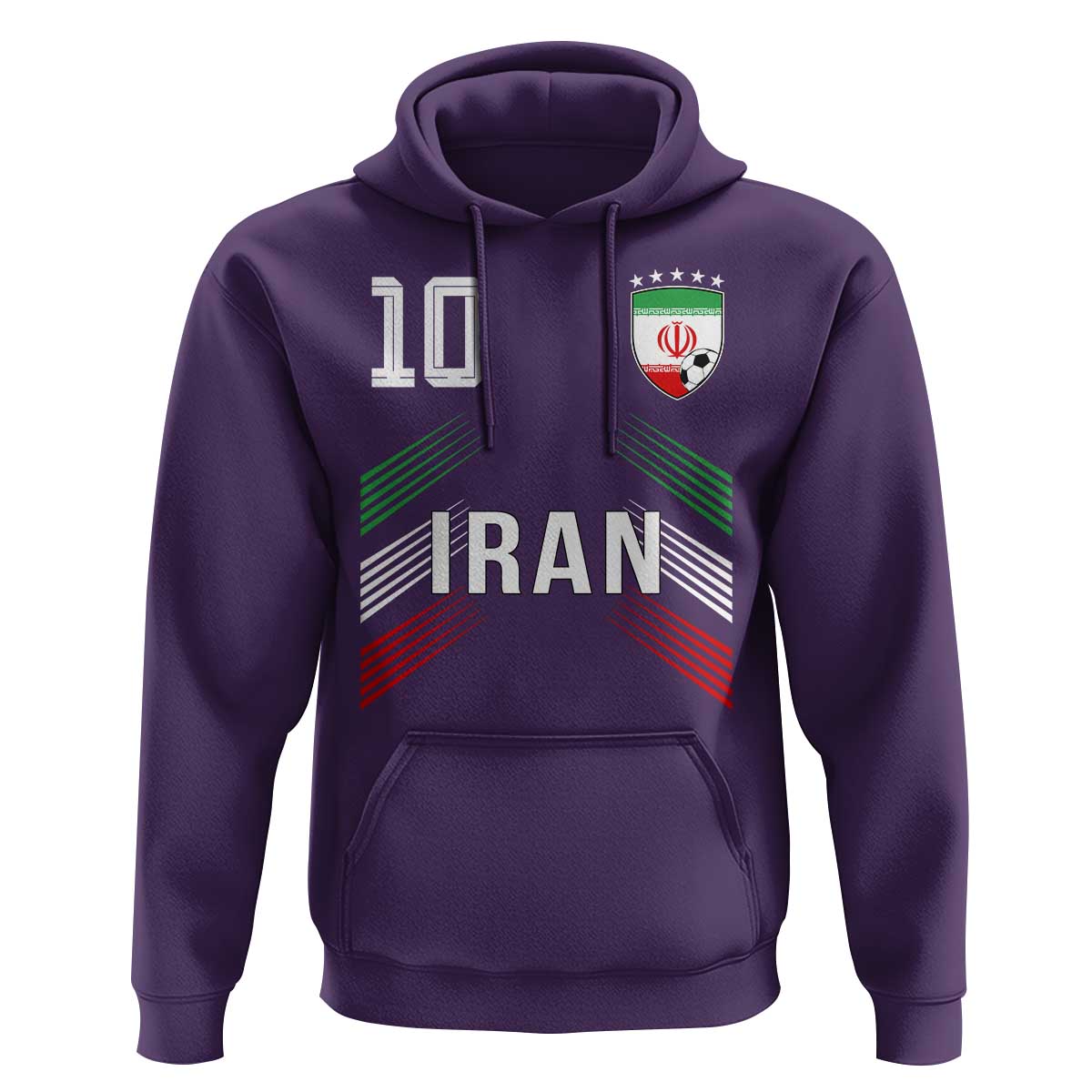 Iran Soccer Sports Graphic Number 10 Jersey Style Hoodie Proud Iranian Football Fans Game Day Pride