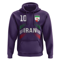 Iran Soccer Sports Graphic Number 10 Jersey Style Hoodie Proud Iranian Football Fans Game Day Pride