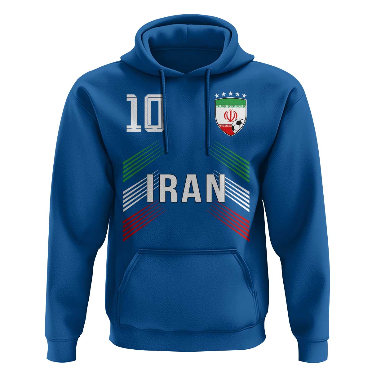 Iran Soccer Sports Graphic Number 10 Jersey Style Hoodie Proud Iranian Football Fans Game Day Pride