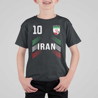 Iran Soccer Sports Graphic Number 10 Jersey Style T Shirt For Kid Proud Iranian Football Fans Game Day Pride