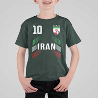 Iran Soccer Sports Graphic Number 10 Jersey Style T Shirt For Kid Proud Iranian Football Fans Game Day Pride