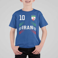 Iran Soccer Sports Graphic Number 10 Jersey Style T Shirt For Kid Proud Iranian Football Fans Game Day Pride