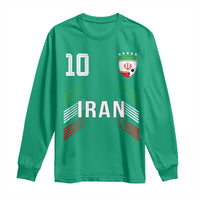 Iran Soccer Sports Graphic Number 10 Jersey Style Long Sleeve Shirt Proud Iranian Football Fans Game Day Pride