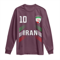 Iran Soccer Sports Graphic Number 10 Jersey Style Long Sleeve Shirt Proud Iranian Football Fans Game Day Pride