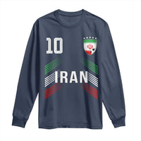 Iran Soccer Sports Graphic Number 10 Jersey Style Long Sleeve Shirt Proud Iranian Football Fans Game Day Pride
