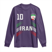 Iran Soccer Sports Graphic Number 10 Jersey Style Long Sleeve Shirt Proud Iranian Football Fans Game Day Pride